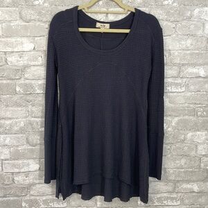 N/P Charcoal Grey Thermal Knit Long Sleeve Top